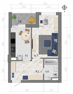 Планировка квартиры №461
